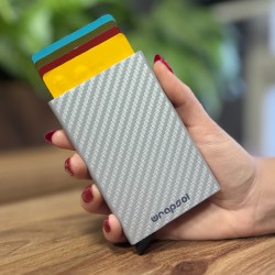 Mekanizmalı Kartlık / Rfid Korumalı Alüminyum Otomatik Mekanizmalı Kredi Kartlık Desenli