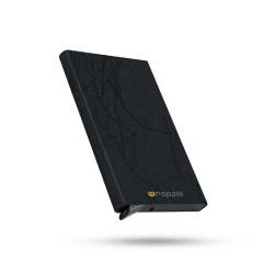 Mekanizmalı Kartlık / Rfid Korumalı Alüminyum Otomatik Mekanizmalı Kredi Kartlık Desenli (ÇİZGİSEL KABARTMALI SİYAH)