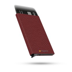 Mekanizmalı Kartlık / Rfid Korumalı Alüminyum Otomatik Mekanizmalı Kredi Kartlık Desenli (KLASİK BORDO DERİ)
