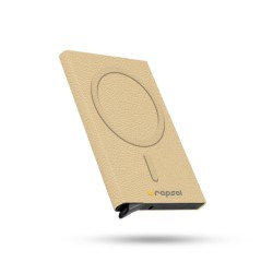 Magsafe Mekanizmalı Kartlık / Rfid Korumalı Alüminyum Otomatik Mekanizmalı Kredi Kartlık Desenli (KLASİK KREM DERİ)