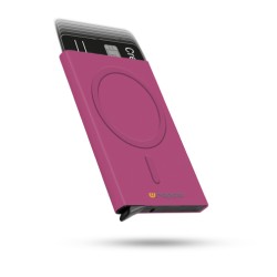 Magsafe Mekanizmalı Kartlık / Rfid Korumalı Alüminyum Otomatik Mekanizmalı Kredi Kartlık Renkli (MAT PEMBE)