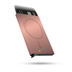 Magsafe Mekanizmalı Kartlık / Rfid Korumalı Alüminyum Otomatik Mekanizmalı Kredi Kartlık Renkli (MAT ROSEGOLD)