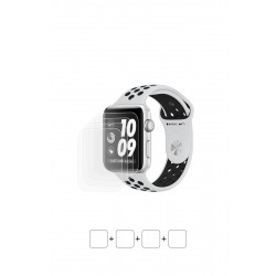Apple Watch Nike Plus Series 3 GPS 42 mm Ekran Koruyucu Film (Parlak Şeffaf Poliüretan Film (150 micron))