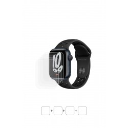 Apple Watch Nike Series 7 (41 mm) Ekran Koruyucu Film (Parlak Şeffaf Poliüretan Film (150 micron))