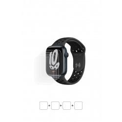 Apple Watch Nike Series 7 (45 mm) Ekran Koruyucu Film (Parlak Şeffaf Poliüretan Film (150 micron))