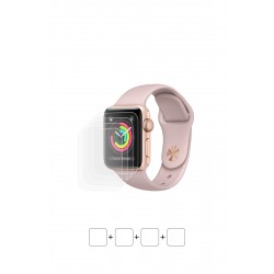 Apple Watch Series 3 GPS 38 mm Ekran Koruyucu Film (Parlak Şeffaf Poliüretan Film (150 micron))