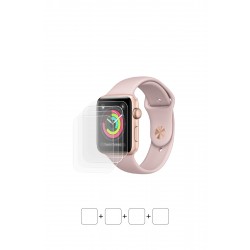 Apple Watch Series 3 GPS 42 mm Ekran Koruyucu Film (Parlak Şeffaf Poliüretan Film (150 micron))