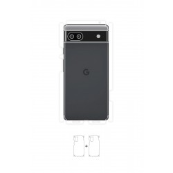 Google Pixel 6A Ekran Koruyucu Film (Parlak Şeffaf Poliüretan Film (150 micron), Arka/Yan)
