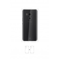 HTC U11 Plus Ekran Koruyucu Film (Parlak Şeffaf Poliüretan Film (150 micron), Arka/Yan)