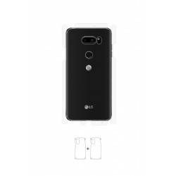LG V30 Plus Ekran Koruyucu Film (Parlak Şeffaf Poliüretan Film (150 micron), Arka/Yan)
