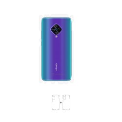 Vivo X50 Lite Ekran Koruyucu Poliüretan Film (Parlak Şeffaf Poliüretan Film (150 micron), Arka/Yan)