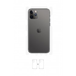 iPhone 11 Pro Ekran Koruyucu Film (Parlak Şeffaf Poliüretan Film (150 micron), Arka/Yan)