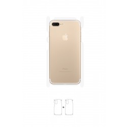 iPhone 7 Plus Ekran Koruyucu Film (Parlak Şeffaf Poliüretan Film (150 micron), Arka/Yan)