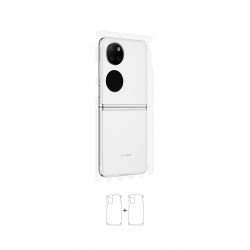 Huawei P50 Pocket Ekran Koruyucu Film (Parlak Şeffaf Poliüretan Film (150 micron), Arka/Yan)