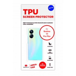 Realme 10 Pro Plus Ekran Koruyucu Poliüretan Film (Arka/Yan, Mat Şeffaf Tpu Film (80 micron))