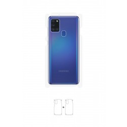 Samsung Galaxy A21S Ekran Koruyucu Poliüretan Film (Parlak Şeffaf Poliüretan Film (150 micron), Arka/Yan)