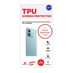 Xiaomi Redmi Note 13 5G Ekran Koruyucu Film (Arka/Yan, Mat Şeffaf Tpu Film (80 micron))