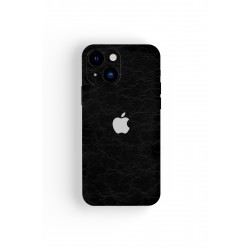 iPhone XS Renkli Telefon Kaplama Sticker Kaplama (Siyah Kabartmalı Deri)